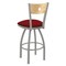 Holland Bar Stool Co 25" Swivel Counter Stool, Nickel Finish, Nat Back, Graph Ruby Seat 83025ANNatMplB016 - alternate 2